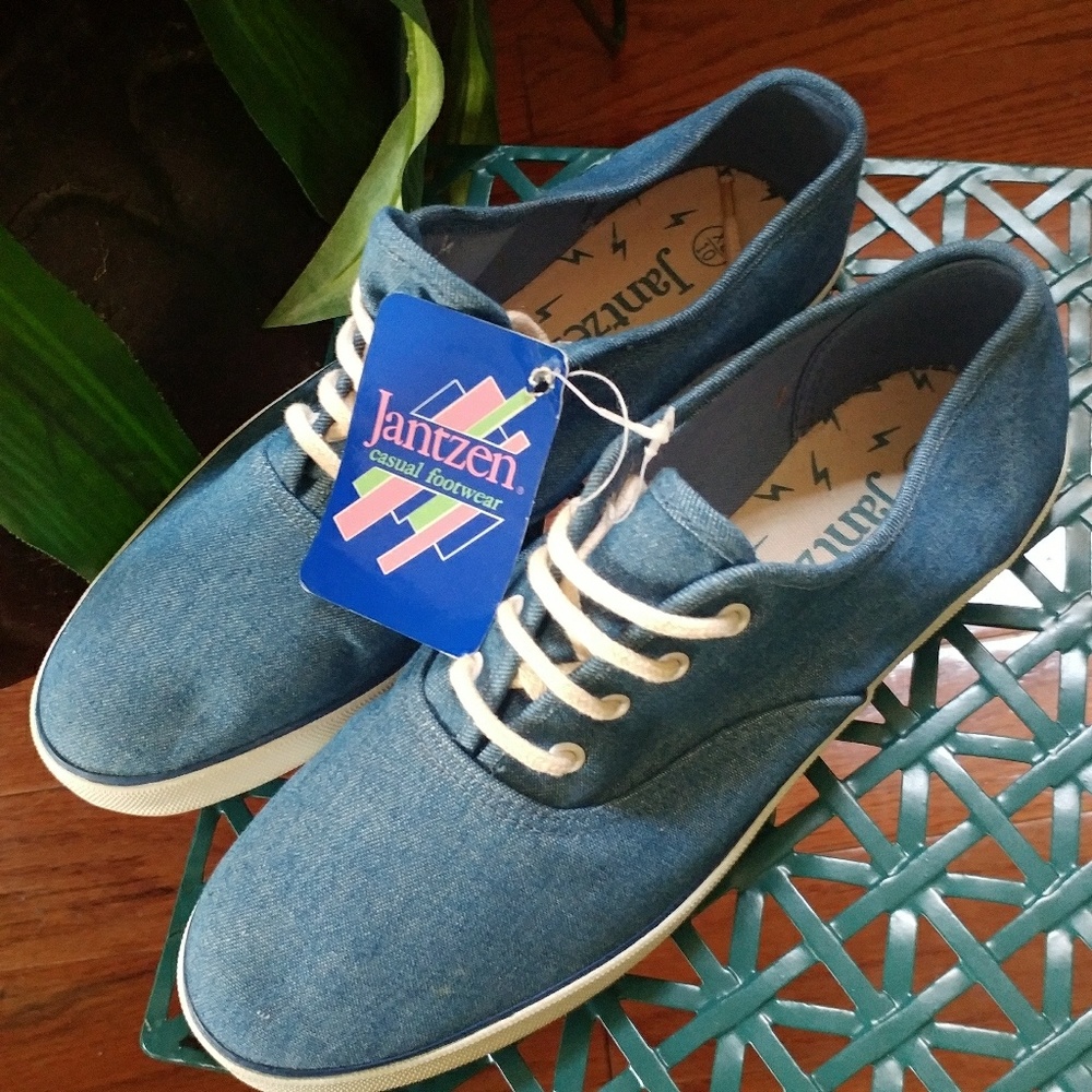 Vintage JANTZEN Denim Canvas Sneakers Tennis Shoes